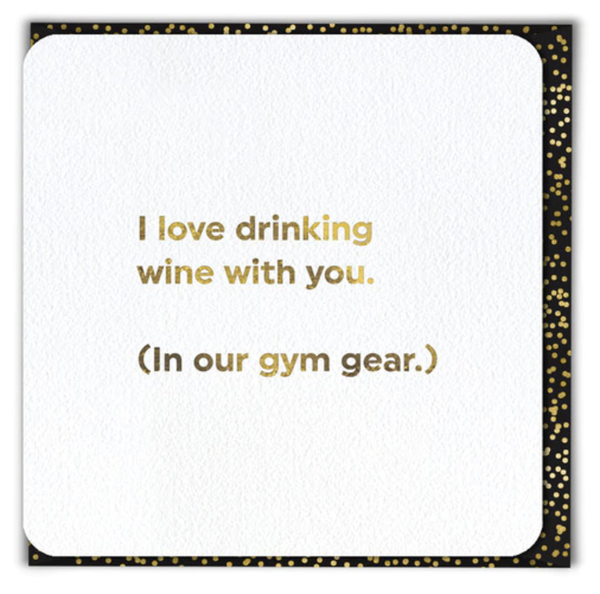 Greeting Card - Drinking in Gym Gear