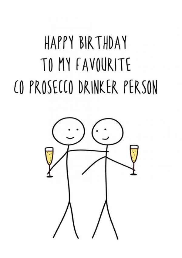 Greeting Card - Prosecco Drinker