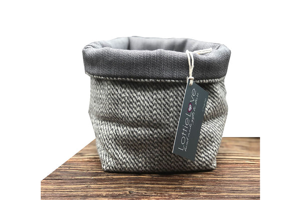 Handmade Fabric Basket - Grey