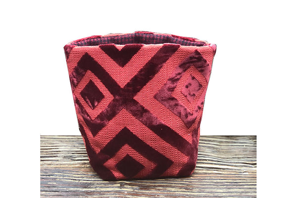 Handmade Fabric Basket - Red Diamonds