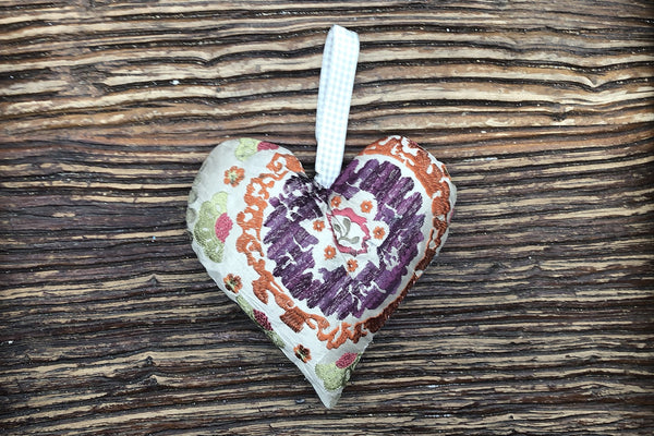 Handmade Lavender Heart - Aboriginal Print